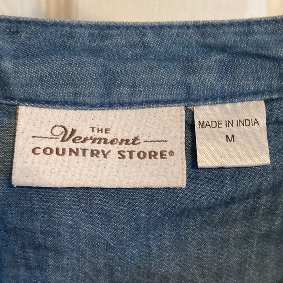 The Vermont Country Store Denim Women's Blue Blouse - Picture 3 of 4